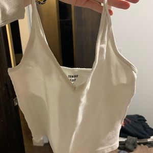 Sunday Best CUTE white crop tank